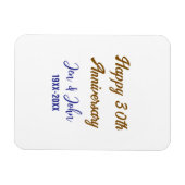 ハッピー結婚30周年ブルー王室のゴールデン マグネット (横)