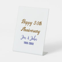 ハッピー結婚30周年ブルー王室のゴールデン