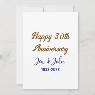 ハッピー結婚30周年ブルー王室のゴールデン 招待状