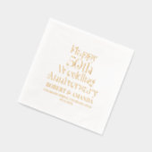 ハッピー結婚50周年記念レトロタイポグラフィ 箔ナプキン (左)