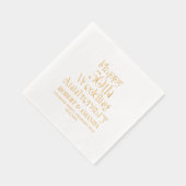 ハッピー結婚50周年記念レトロタイポグラフィ 箔ナプキン (右)