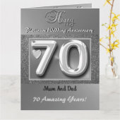 ハッピー結婚70周年記念カードムームとパパ カード (黄色い花)