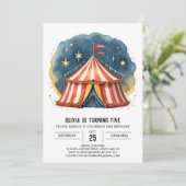 ハッピー編集可能カーニバル回路誕生日 招待状 (スタンド正面)