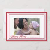 ハッピー縁どハートバレンタインデーの写真カード (正面)