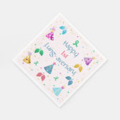 ハッピー肺平均パーティーピンクストライプク スタンダードランチョンナプキン (角)