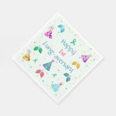 ハッピー肺平均緑地ストライプパーティー スタンダードランチョンナプキン (角)