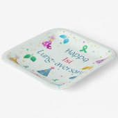 ハッピー肺平均緑地ストライプパーティー ペーパープレート (傾斜あり)