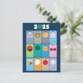 ハッピー自然かわいい2025カレンダー ポストカード (スタンド正面)