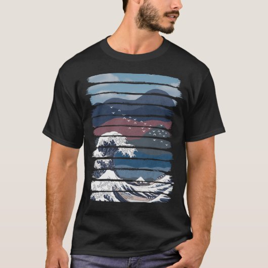ハッピー自然ザ素晴らしウェーブ Tシャツ (正面)