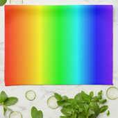 ハッピー色レインボーグラデーパターストライプのン キッチンタオル (折り畳み)