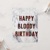 ハッピー血おもしろいバースデー大理石カード カード (正面/裏面インサイチュ)