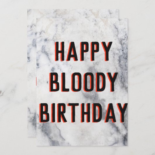 ハッピー血おもしろいバースデー大理石カード カード (正面/裏面)