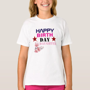 ハッピー誕生デイドーターガールズTシャツ Tシャツ