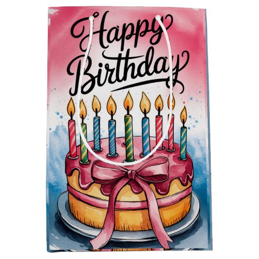 ハッピー誕生デイ抱き枕 ミディアムペーパーバッグ (正面)