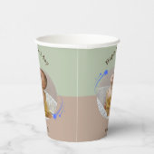 ハッピー誕生日スターグリーンブラウン紙カップ 紙コップ (右)