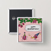 ハッピー誕生日ボタンピン 缶バッジ (正面&裏面)