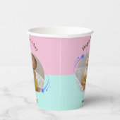 ハッピー誕生日射撃、 発砲スターピンクグリーン紙カップ 紙コップ (右)