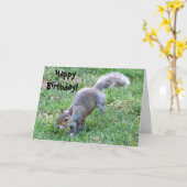 ハッピー誕生日!リスのカード カード (黄色い花)
