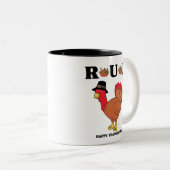 ハッピー走感謝祭 – 感謝祭おもしろい引用文 ツートーンマグカップ (正面右)