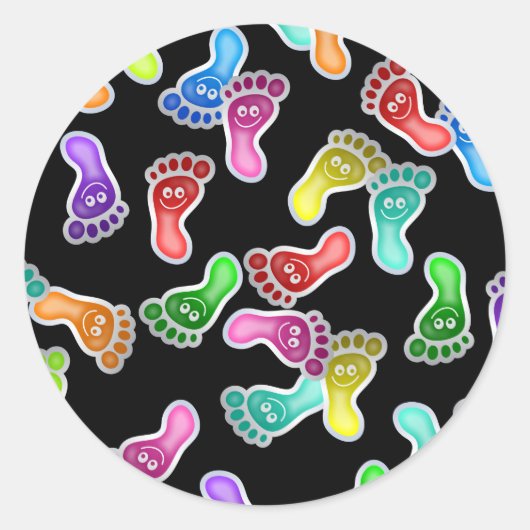 ハッピー足壁紙 ラウンドシール (正面)