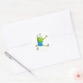 ハッピー跳躍バレエのカエル ラウンドシール (封筒)