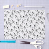 ハッピー踊りスケルトンのホラーパターン 薄葉紙 (クラフト)