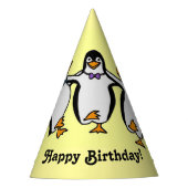 ハッピー踊りペンギンバースデーパーティー パーティーハット (正面)