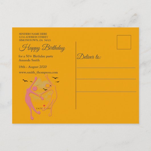 ハッピー踊りヨガガガールズアナウンスメントハガキ 案内ポストカード (裏面)