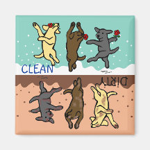 ハッピー踊りラブラドールクリーン/ダーティ食洗機