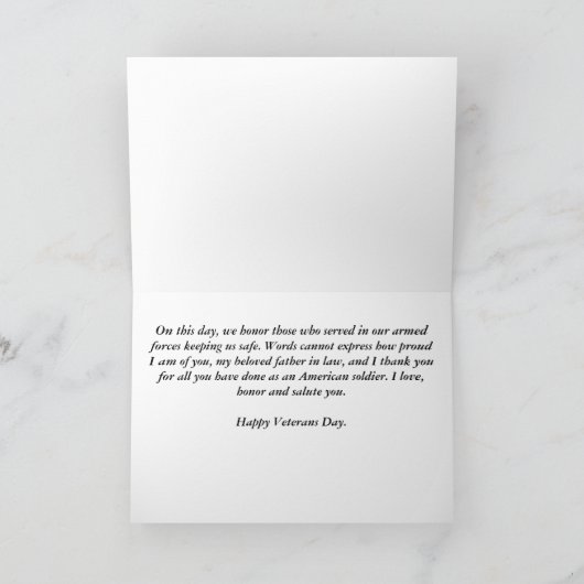 ハッピー退役軍人ズデー法律のお父様グリーティングカード カード (内部)