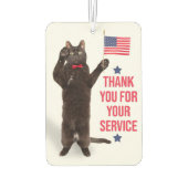 ハッピー退役軍人デイキャットホールディングフラッグ&サルティング カーエアーフレッシュナー (裏面)