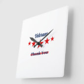 ハッピー退役軍人デイスロークロック スクエア壁時計 (傾斜)