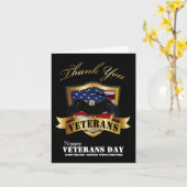 ハッピー退役軍人デーサンキューカード カード (黄色い花)