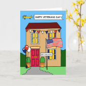 ハッピー退役軍人デー カード (黄色い花)