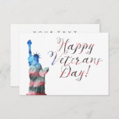 ハッピー退役軍人デー(自由《写真》ぼけ味) 招待状 (正面/裏面)