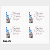 ハッピー退役軍人デー(自由《写真》ぼけ味) 長方形シール (シート)