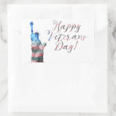 ハッピー退役軍人デー(自由《写真》ぼけ味) 長方形シール (バッグ)