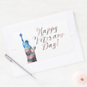 ハッピー退役軍人デー(自由《写真》ぼけ味) 長方形シール (封筒)