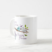 ハッピー配偶者ハッピーハウスカートゥーンラブバード コーヒーマグカップ (正面左)