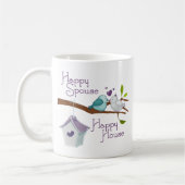 ハッピー配偶者ハッピーハウスカートゥーンラブバード コーヒーマグカップ (左)
