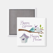 ハッピー配偶者ハッピーハウスカートゥーンラブバード マグネット (正面/裏面)