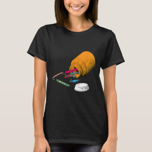 ハッピー錠 スケートボード 面白い スケーター 愛 スケート スカ Tシャツ