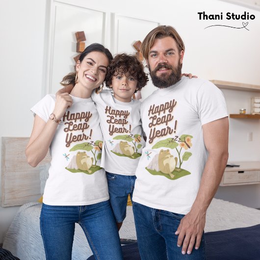 ハッピー閏年2月29日ヴィンテージ白番 Tシャツ