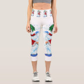 ハッピー雪だるまとガールダンスタンゴクリスマスパーティー カプリレギンス (正面)