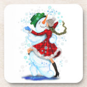 ハッピー雪だるまとガールダンスタンゴクリスマスパーティー コースター (正面)