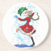 ハッピー雪だるまとガールダンスタンゴクリスマスパーティー コースター (正面)