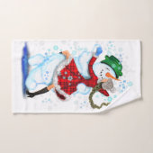 ハッピー雪だるまとガールダンスタンゴクリスマスパーティー バスタオルセット (ハンドタオル)