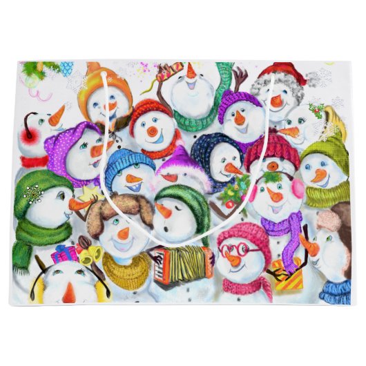 ハッピー雪だるまのクリスマス ギフトバッグ (正面)