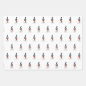 ハッピー雪だるまインホワイトラッピング紙セット3 ラッピングペーパーシート (正面3)