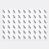 ハッピー雪だるまインホワイトラッピング紙セット3 ラッピングペーパーシート (正面)